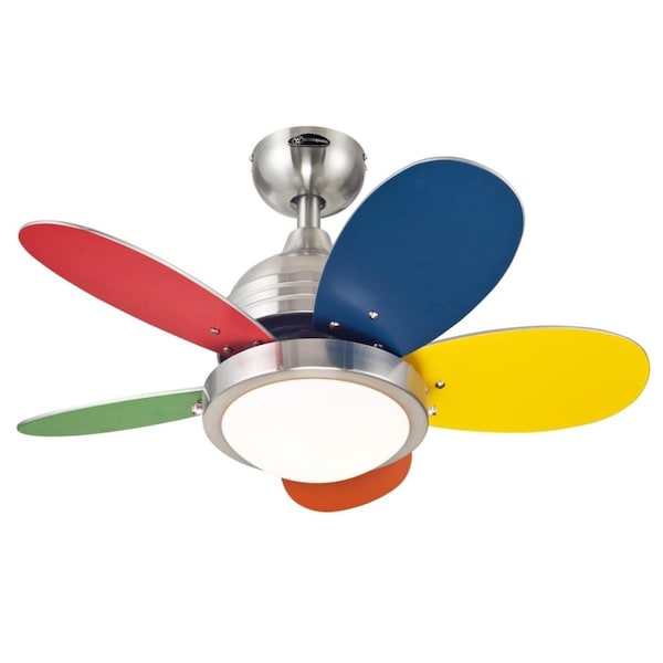 Westinghouse 30 in. Brushed Nickel Finish Reversible Blades Opal Frosted Glass Multi-Color & White WE625763 - main